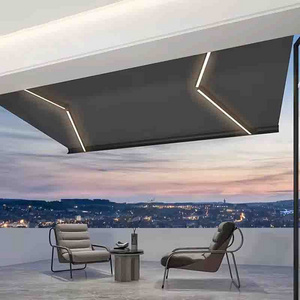 Sun shade rooftop patio awning retractable folding arm cassette awning