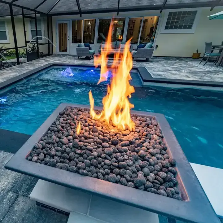 Swimming Pools Fire Bowl Outdoor Corten Steel Water Feature Gas Fire Pit