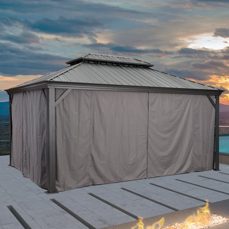 Modern heavy duty backyard pergola 10x10 outdoor hard top gazebo