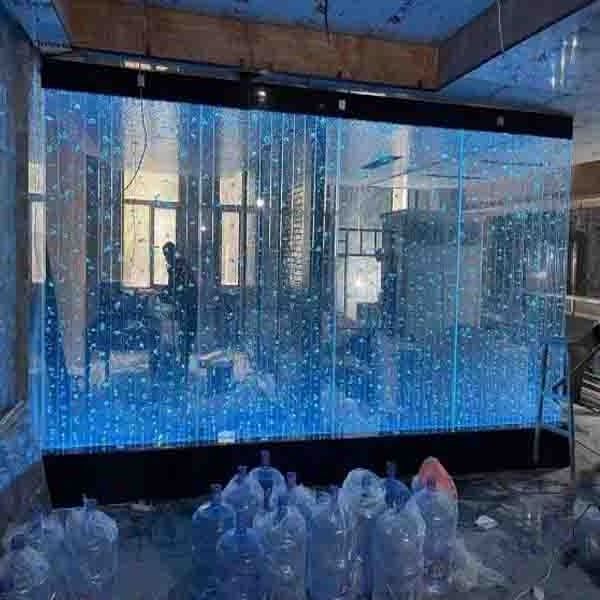 Waterfall water wall bubble feature room divider partition indoor led water bubble wall