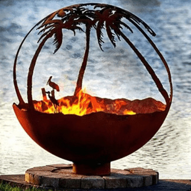 Outdoor Fire Pit Garden Fireplace Outside Fire Pit Corten Steel Garden Ball