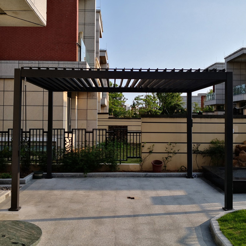 Bioclimatic aluminum pergola folding retractable sliding roof system