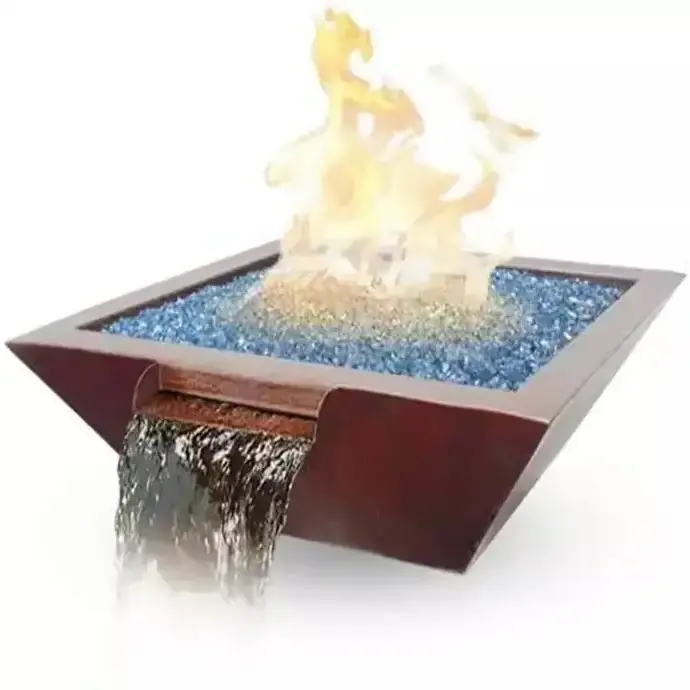 Swimming Pool Gas Fire Pit Water Bowl Tempe Copper Round Fire Bowl Gas