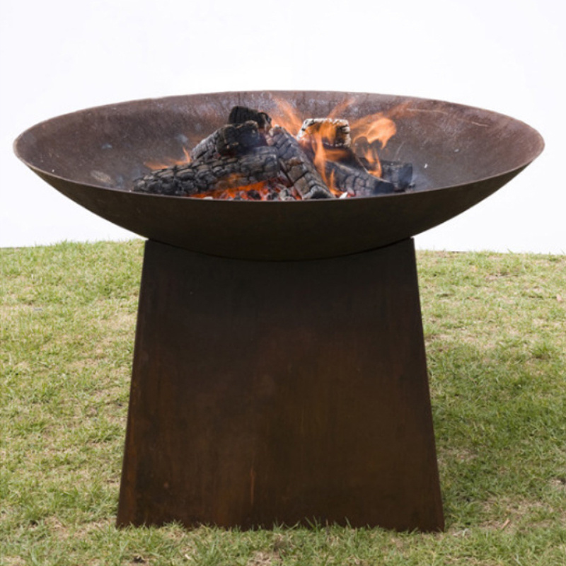 Garden Cast Iron Wood Burning Brazier Outdoor Firepit Large Fire Bowl