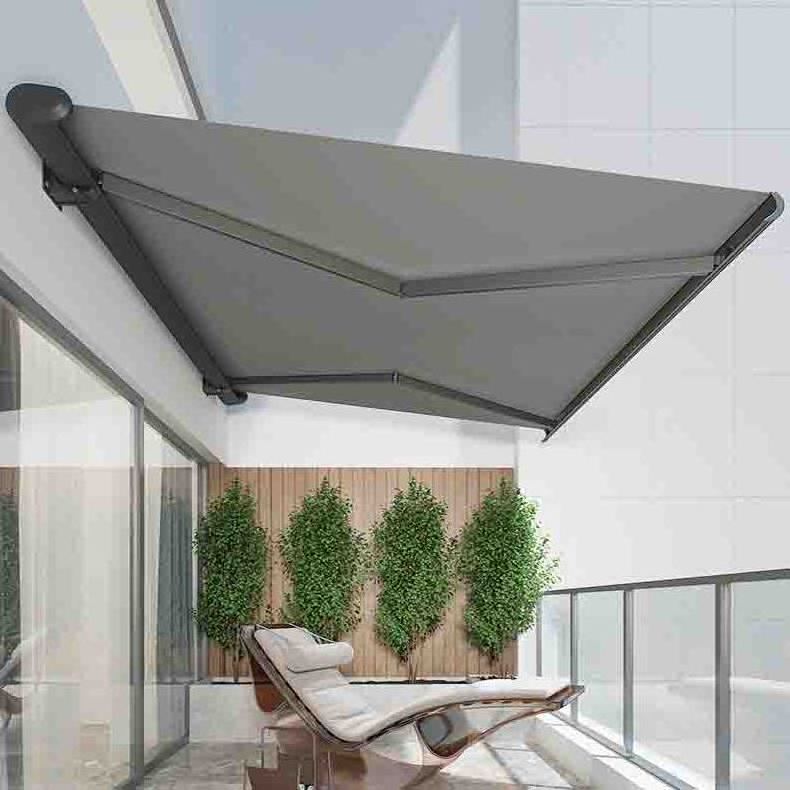 Sun shade rooftop patio awning retractable folding arm cassette awning