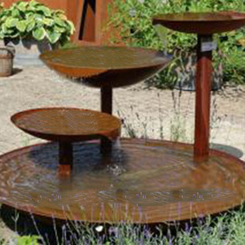 Garden Decoration Pond Water Feature Fountains Outdoor Corten Steel Water Pond