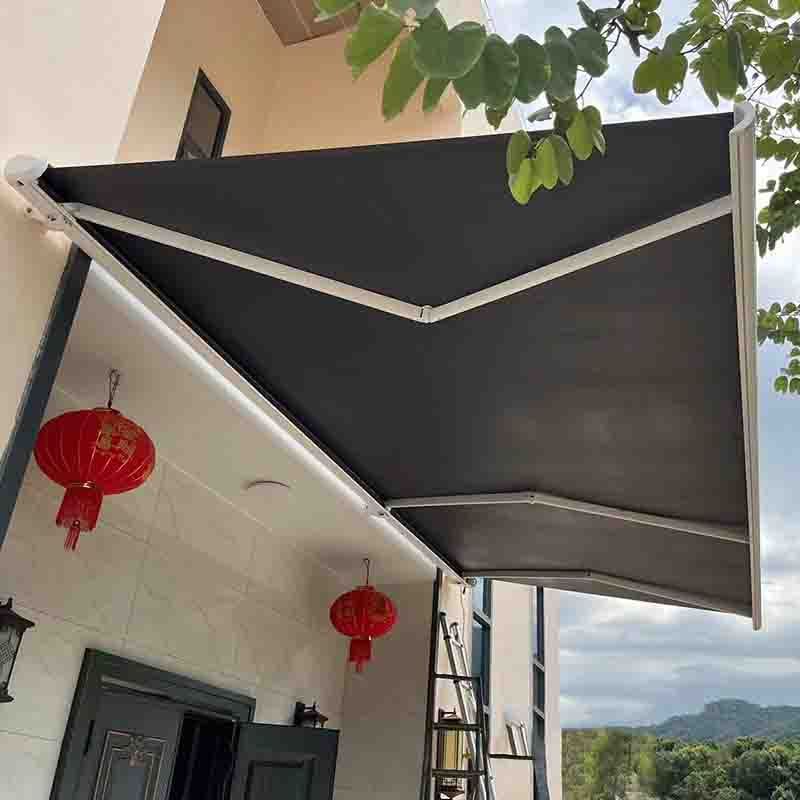 Sun shade rooftop patio awning retractable folding arm cassette awning