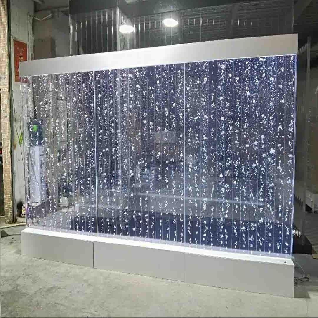 Waterfall water wall bubble feature room divider partition indoor led water bubble wall