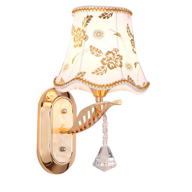 Bedroom wall lamp E27 modern country style fabric lampshade wall lamp