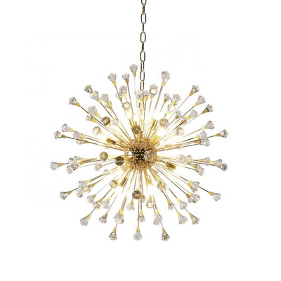 Nordic luxury round crystal glass ball firework pendant light led light sputnik chandeliers