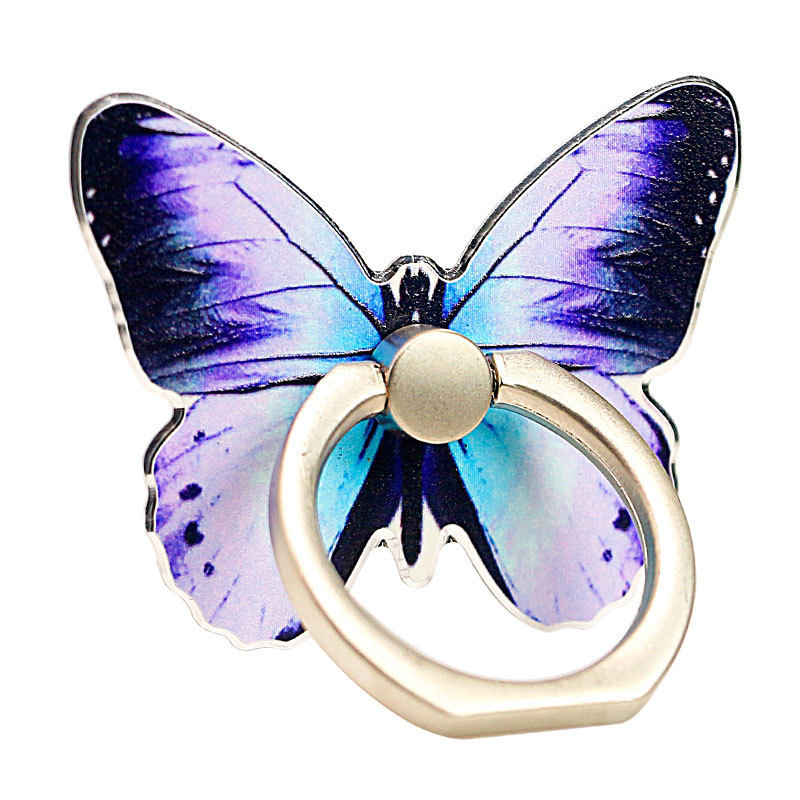 Wholesale Butterfly Painted Finger Ring Holder Alloy Phone Stand Holder Lazy Bracket for All Mobile Phones