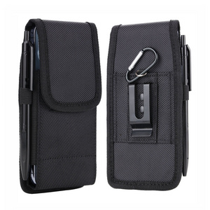 Cell Phone Pouch Nylon Belt Holster Case with Belt Loop Hook Horizontal Vertical Universal Mobile Bags for iPhone for Samsung