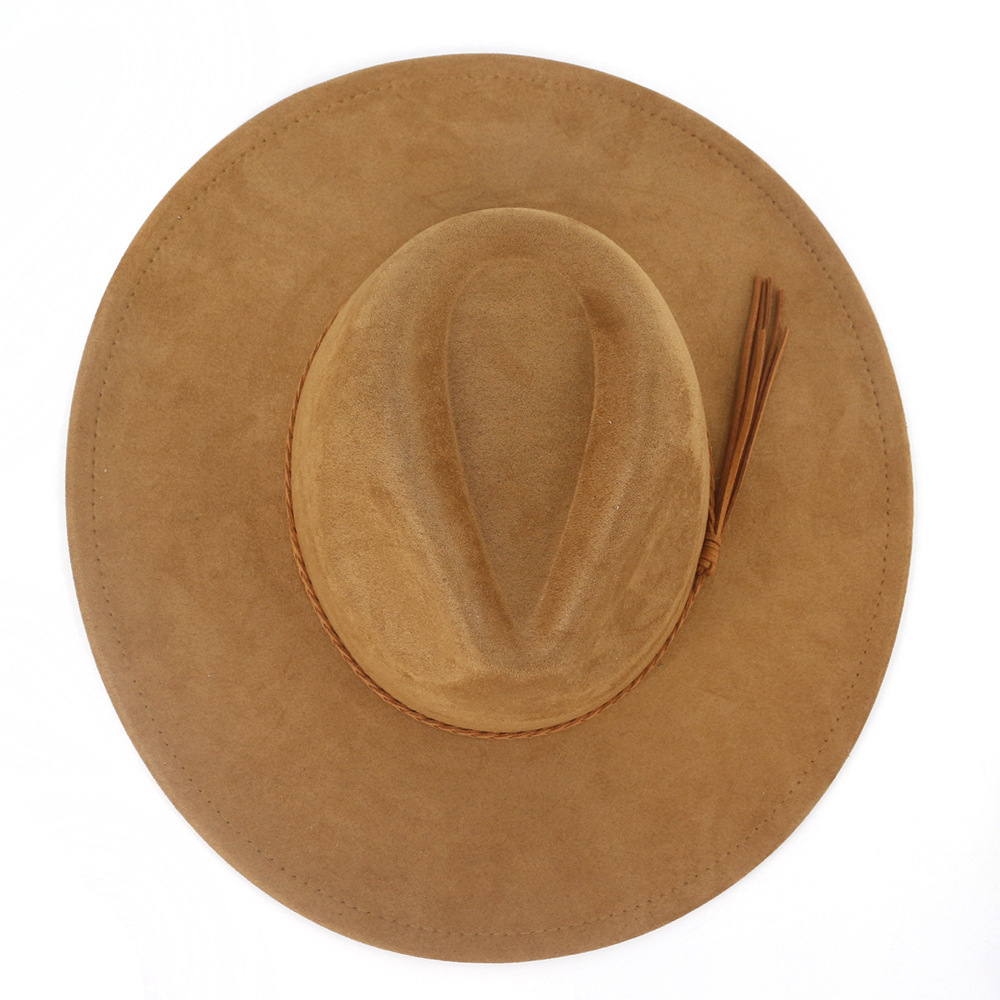 29 colors Wholesale custom wide 10cm brim suede fedora hats for women hat water drop shape retroexcavadora sauna hat