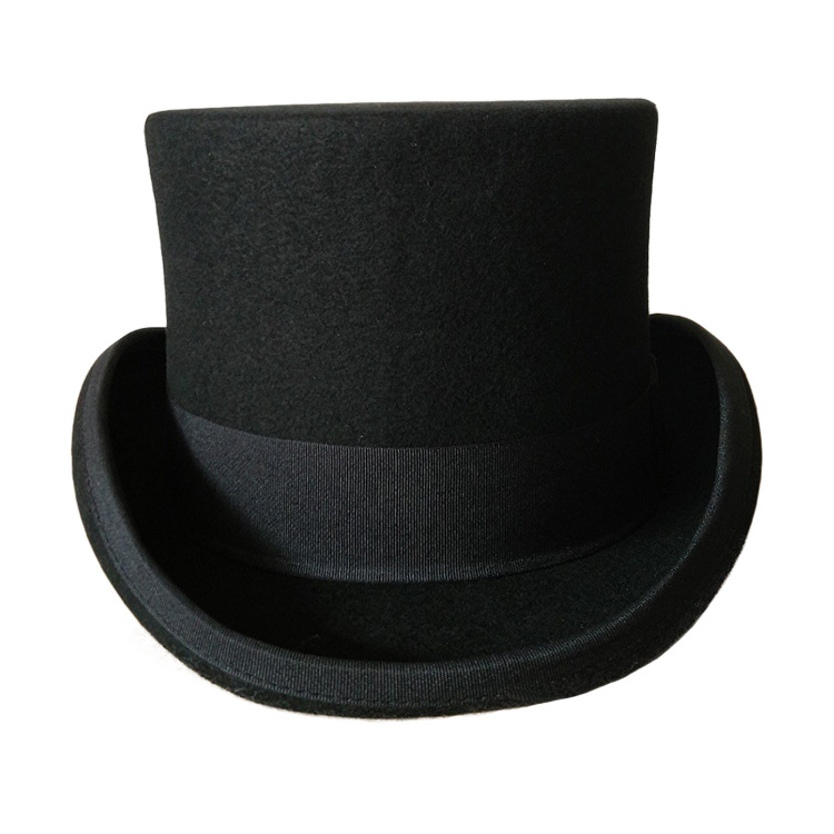 White 100% Wool fedora Hats Black Top Hat Presidential Hat Gents Formal Tuxedo Topper Big Magician Equestrian