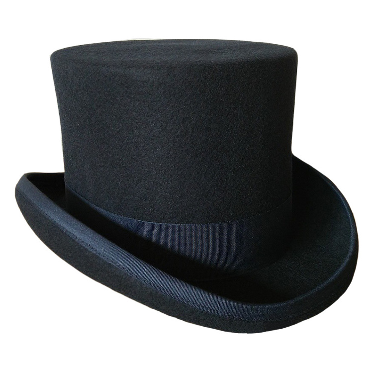 White 100% Wool fedora Hats Black Top Hat Presidential Hat Gents Formal Tuxedo Topper Big Magician Equestrian