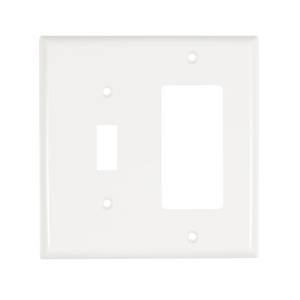 LUMEX  Combination Plastic wall plate  1 Toggle 1 Decorator socket outlet cover