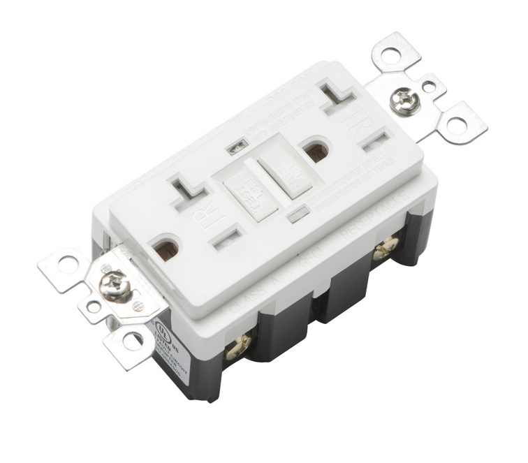 LUMEX  American type 20A 125V Ground Fault Interrupter Receptacle Tamper Resistant GFCI Outlet with wall plate cover