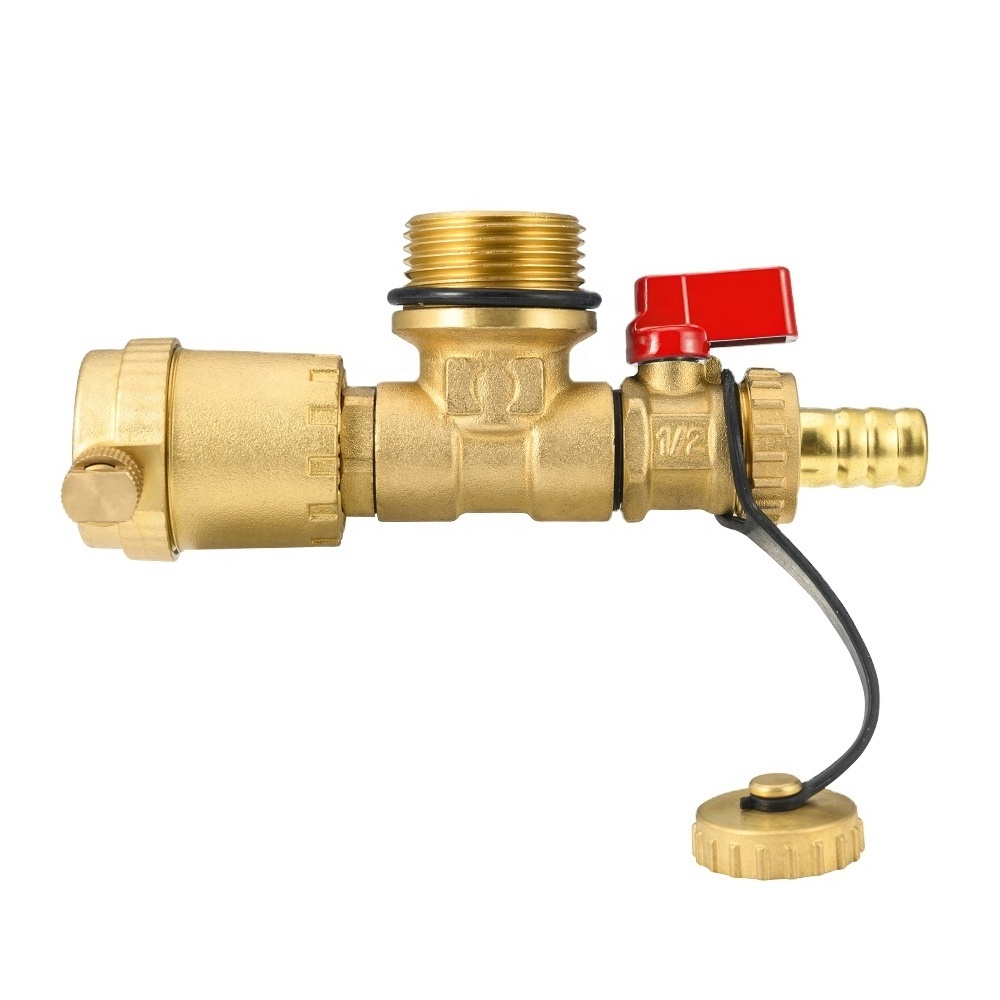 Manual Brass Stem Blow Down Water Heater Drain Valve For Underfloor Heating Systems & Parts