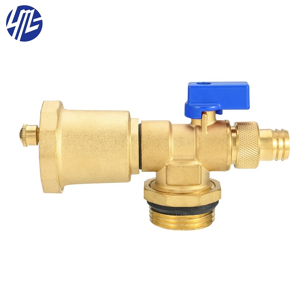 Manual Brass Stem Blow Down Water Heater Drain Valve For Underfloor Heating Systems & Parts