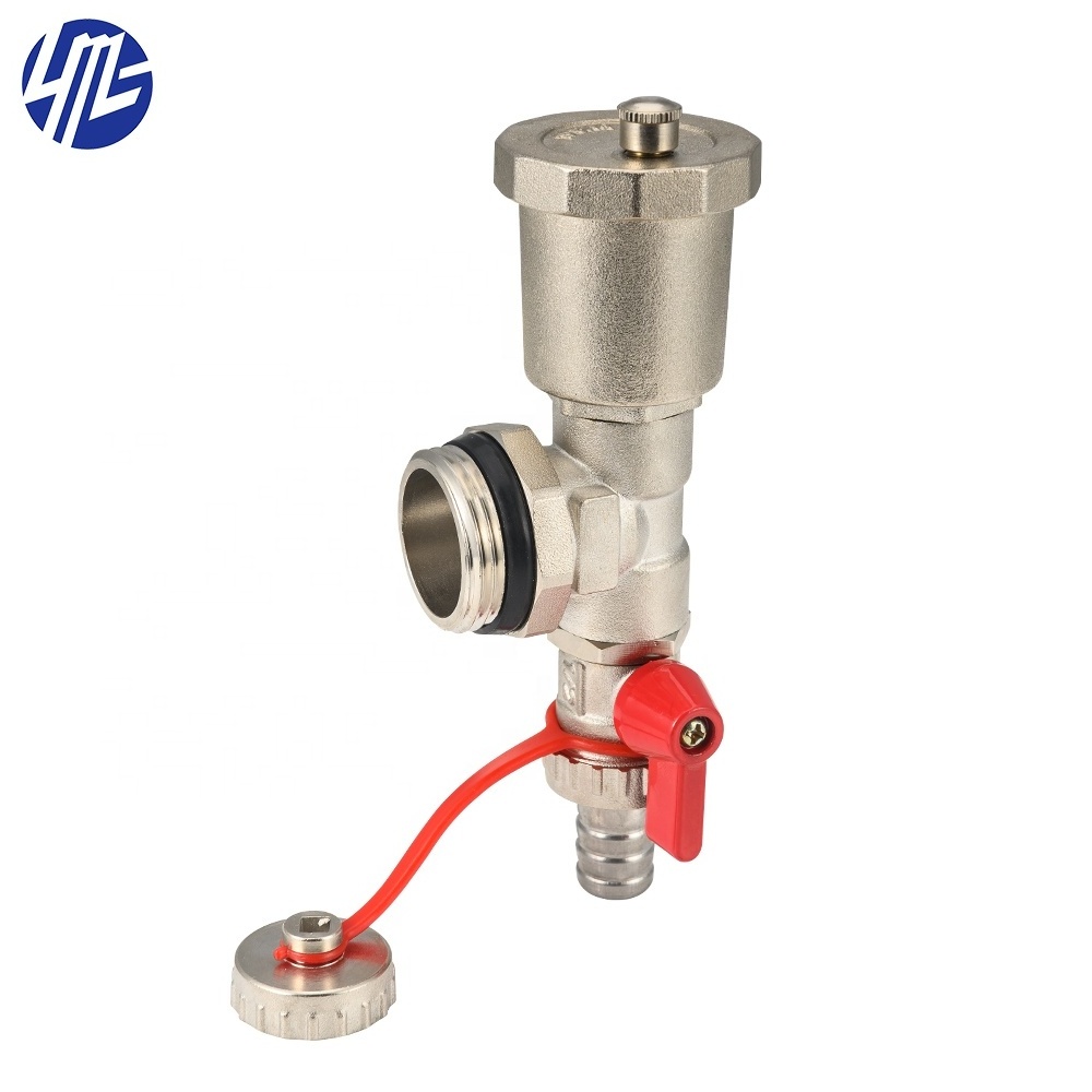 Manual Brass Stem Blow Down Water Heater Drain Valve For Underfloor Heating Systems & Parts