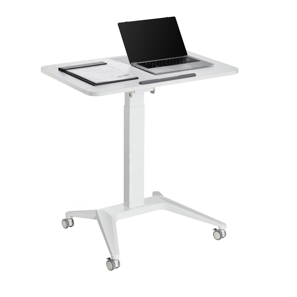 Modern Home Office Furniture Ergonomic Height Adjustable Mobile Workstation Floor Standing Desk with Large Worksurface and wheel