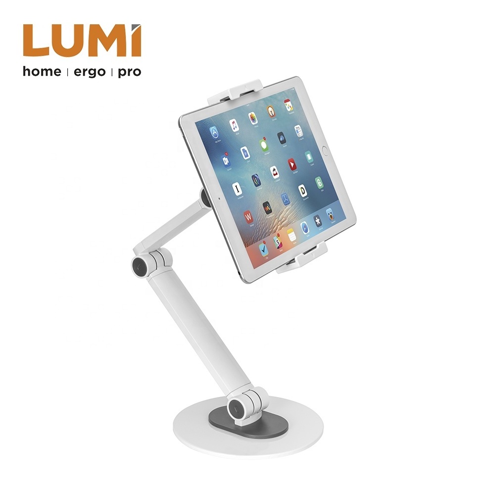 Universal Foldable Portable Aluminum Tabletop Cell Phone Holder Desk Mount Mobile Adjustable Tablet Stand for iPad