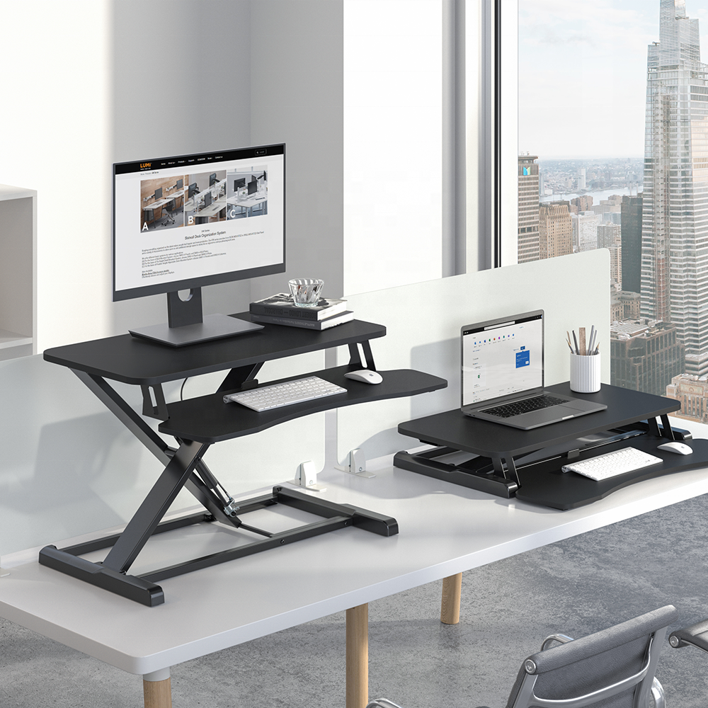 Desktop Riser Workstation Customizable Height Adjustable Stand Up Gas ...