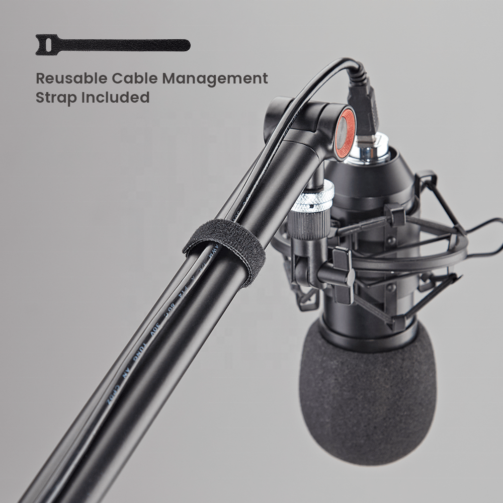 MDS16-1L RGB Lighting Slim Adjustable Mic Microphone Stand Scissor Arm Studio Desk Table Podcasting Mic Microphone Boom Arm