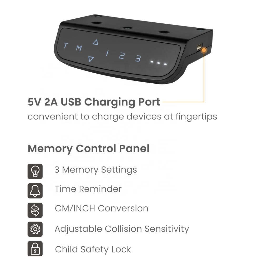 Office Ergo Table Computer Ergonomic Up Down Memory Controller Height Adjustable Dual Motor Electric Sit Standing Desk Leg Frame
