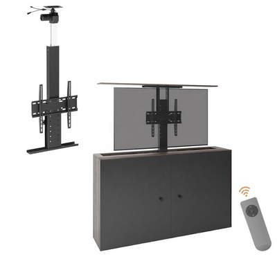 Height Adjustable Hidden Vertical Retractable Motorized Ceiling TV Mount Drop Down TV Lift Stand with Electric Remote Control