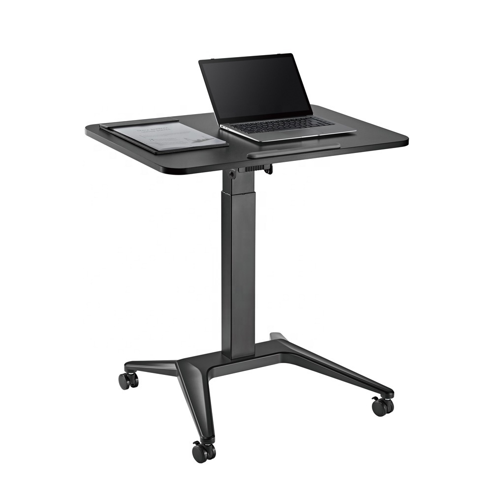 Modern Home Office Furniture Ergonomic Height Adjustable Mobile Workstation Floor Standing Desk with Large Worksurface and wheel