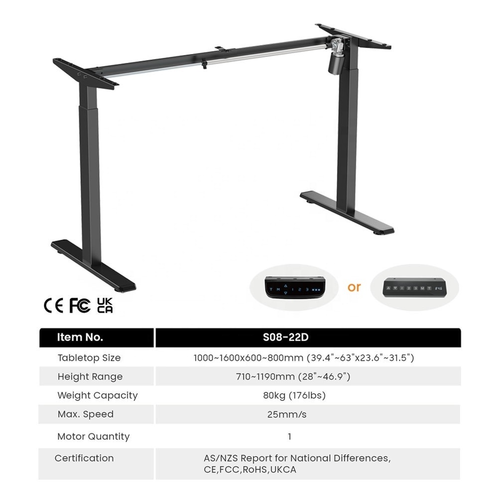 Wholesale Elevating Office Electric Table Height Width Adjustable Sit to Stand up Down Raise Black Lift Desk Base Frame Leg