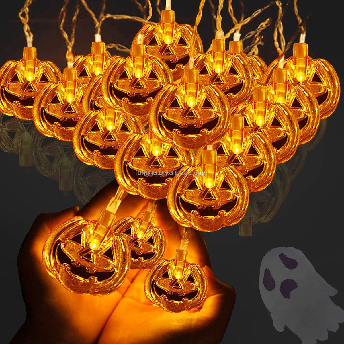 Halloween Pumpkin String Lights LED Pumpkin Jack-O-Lantern Fairy Lights Battery Halloween Led Light