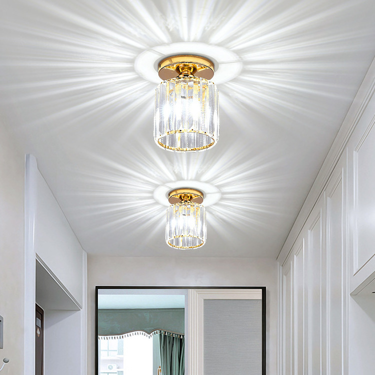 lumind lights Nordic Luxury Crystal Modern Simple Downlight Foyer Entrance Aisle Corridor Ceiling Pendant Lights