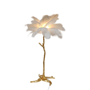 1.2m resin floor lamp Nordic modern creative girls bedroom Led bedside lamp feather floor lamp