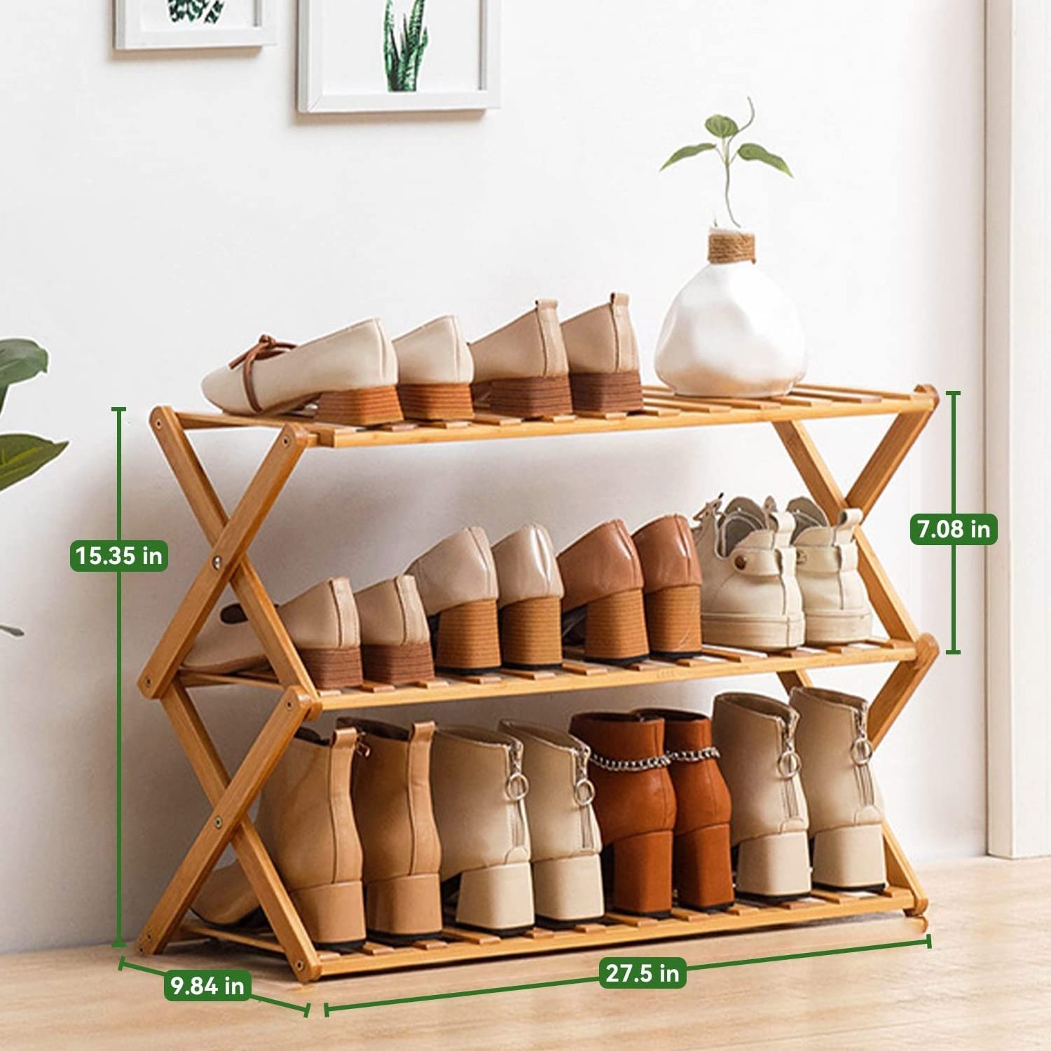 Shoe Cabinet, Multifunctional Bamboo Shoe Rack Living Room Furniture Kitchen Rack Kitchen Organizer Modern Extendable