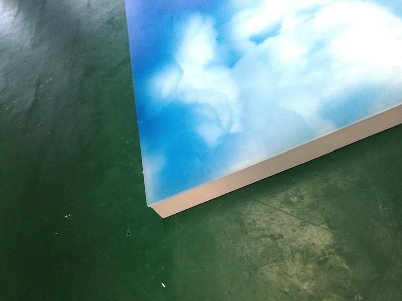 customized design 36W 600*600 frameless square led flat panel light with blue sky image