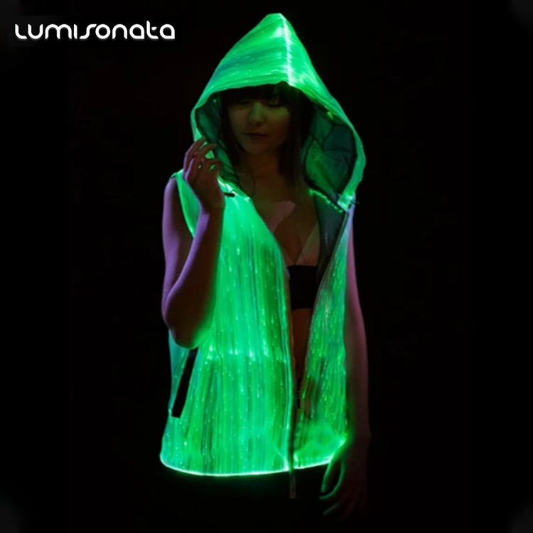 Lumisonata Light up Luminous RGB LED Light Hoodie Clothing