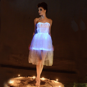 2019 Latest light up dress fiber optic led smart elegant dance dress