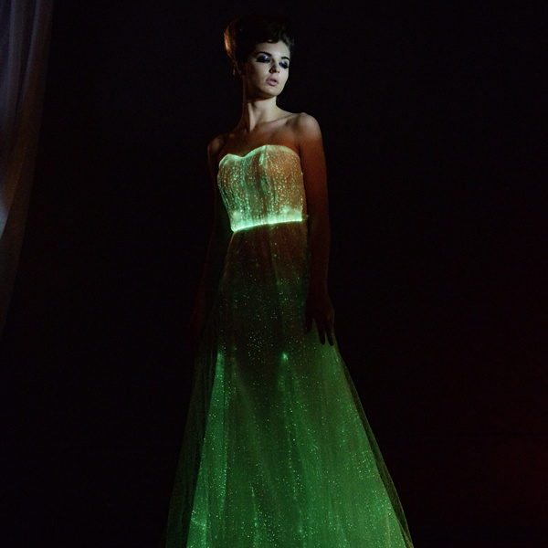 led fashion fiber optic dress costume luminous evening dress