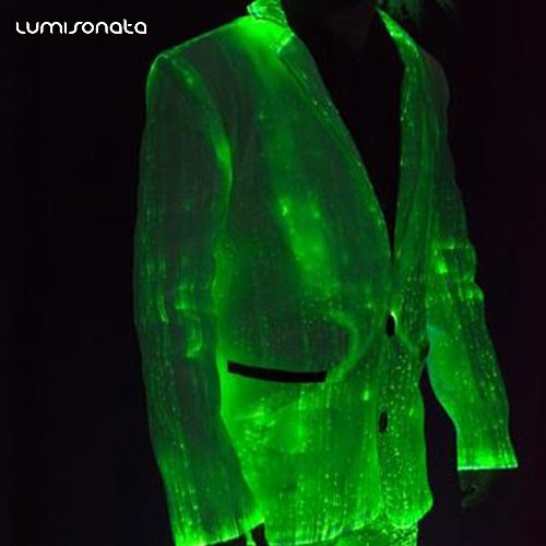 Smart fiber optic led light up glow in the dark luminous jacket for men Christmas clothes