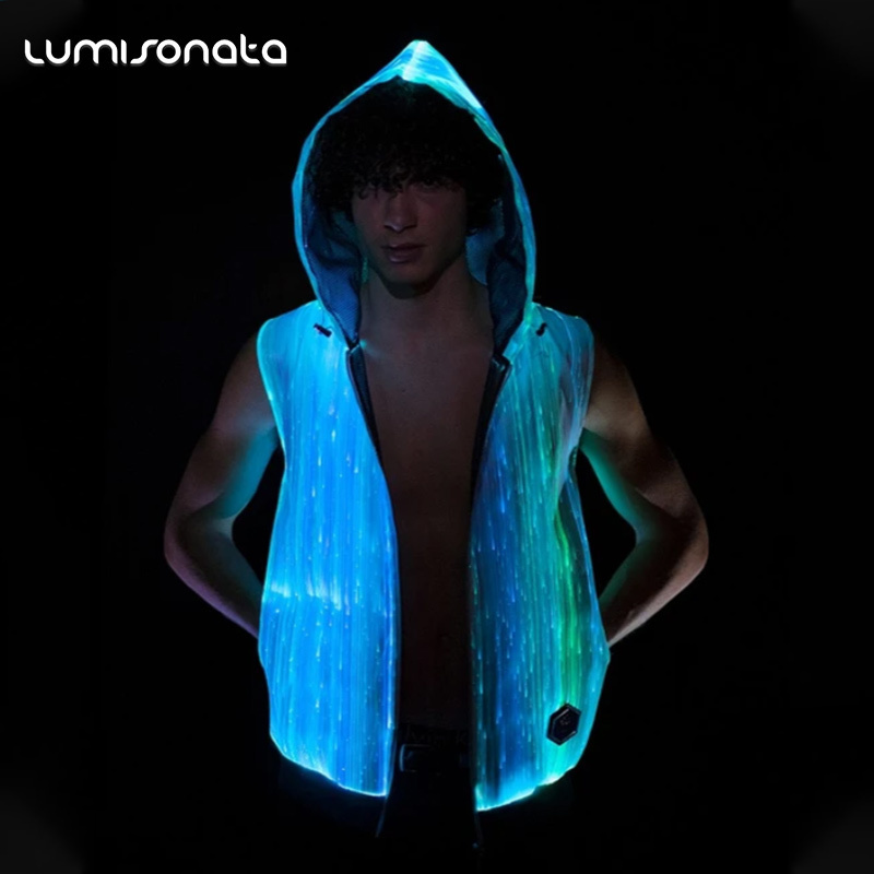 Lumisonata Light up Luminous RGB LED Light Hoodie Clothing