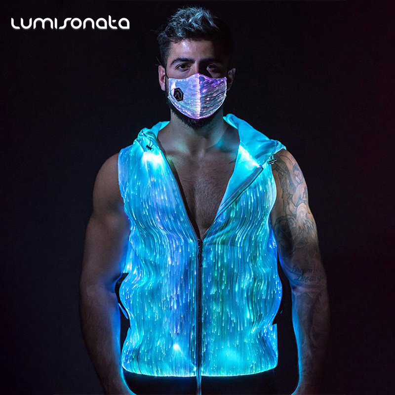 Lumisonata Light up Luminous RGB LED Light Hoodie Clothing