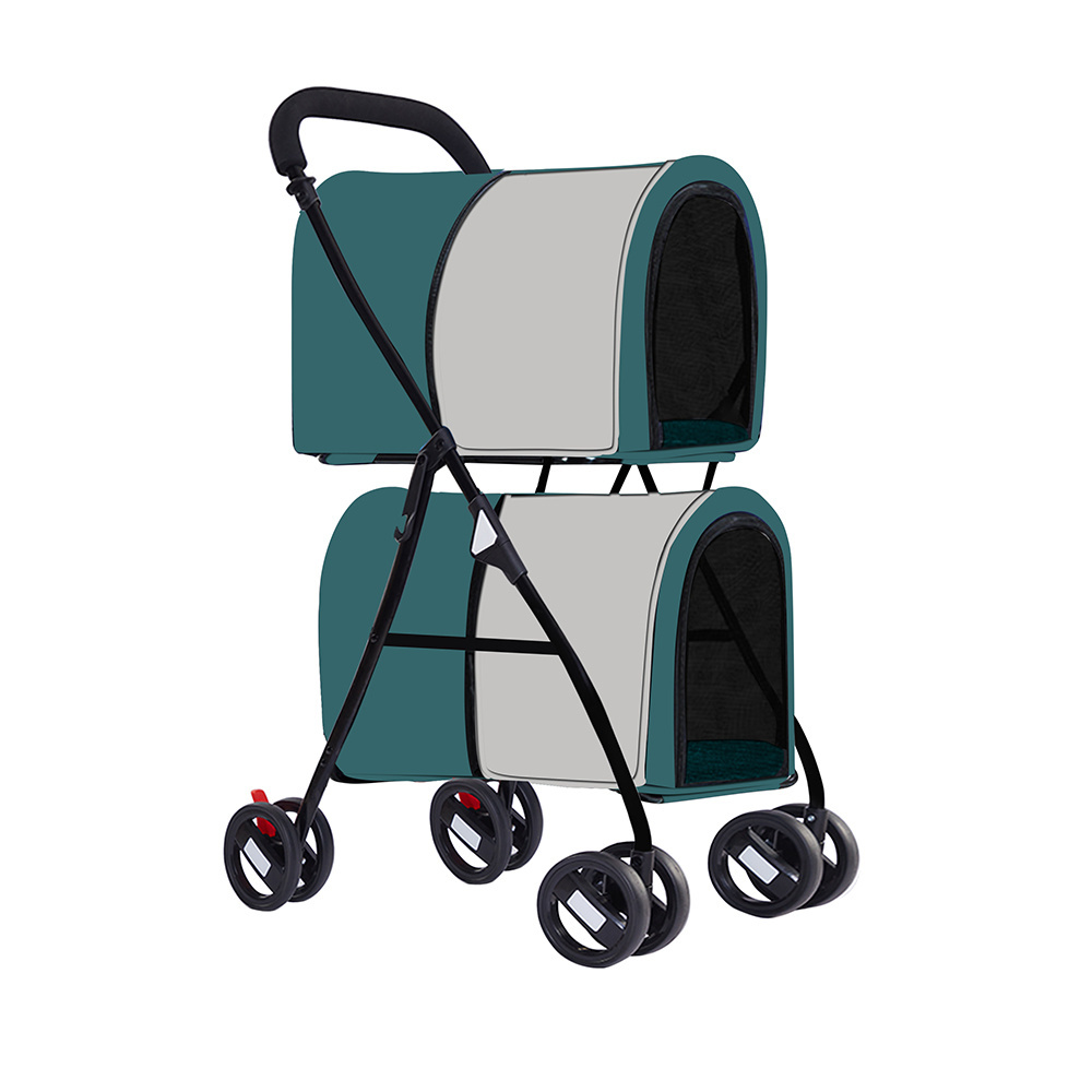 Customized Color Deluxe Double Luxury Trolley Travel Cat Pet Stroller For Single Or Multiple Dogs