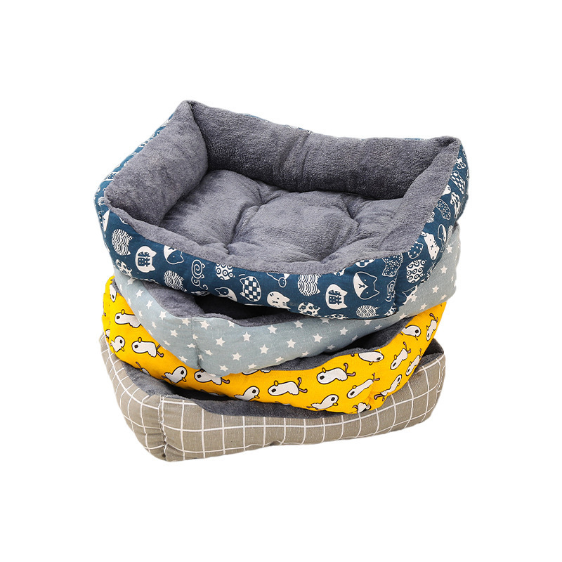 Big sales promotion stocked 2 dollars pet products bed rectangle pet bed washable dog bed