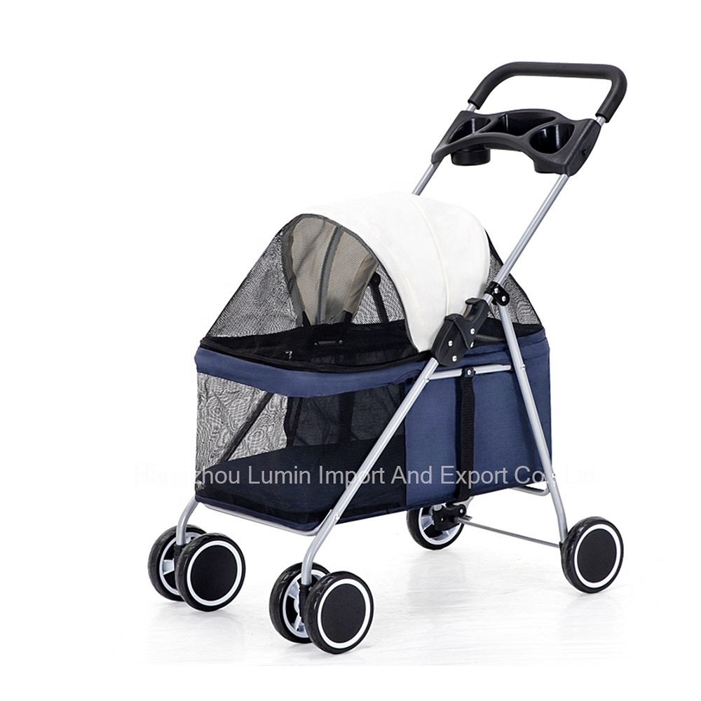 Amazon Pet Trolleys For Travelling 4 Wheels Dog Stroller Travel Bag Cat Cart Carrier Pet Stroller