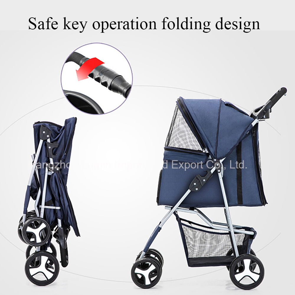 Luxury Folding Pet Stroller For Dog /outdoor Dog Strollers Pet Trolley For Sale / Pet Stroller Carrier Travel With Large Wheels