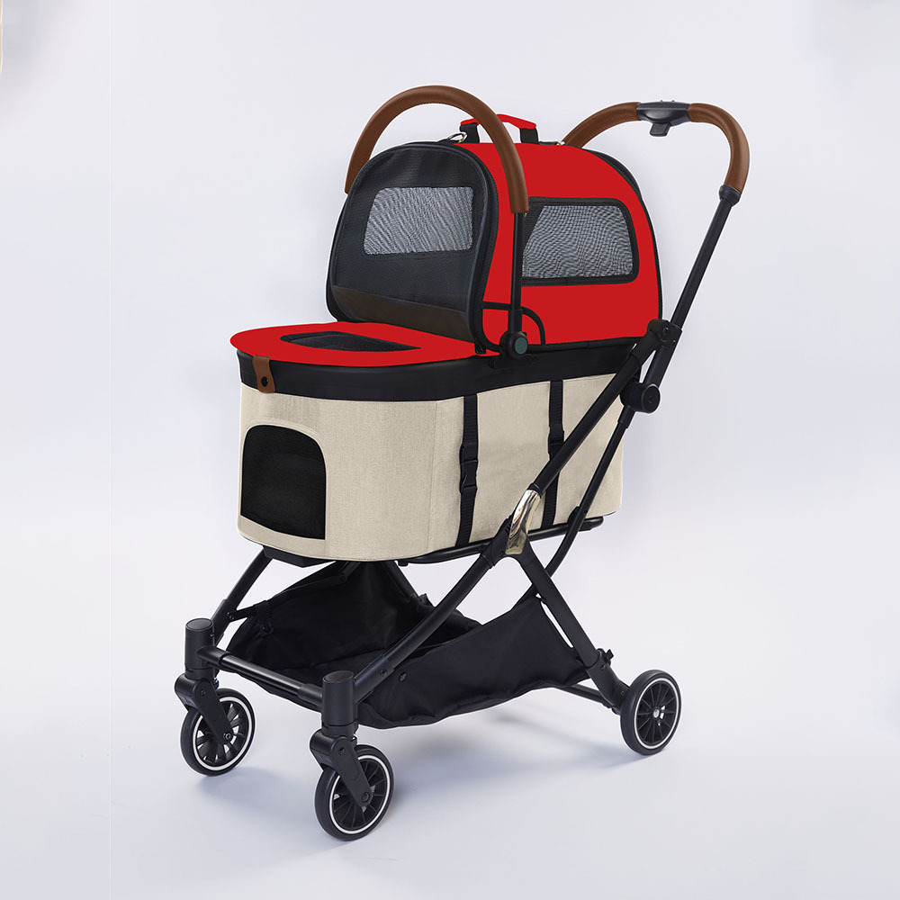 Luxury Collapsible Bag Dog Pulling Cart For Cats Dogs Wagon Folding Travel Carrier Trolley Pet Stroller