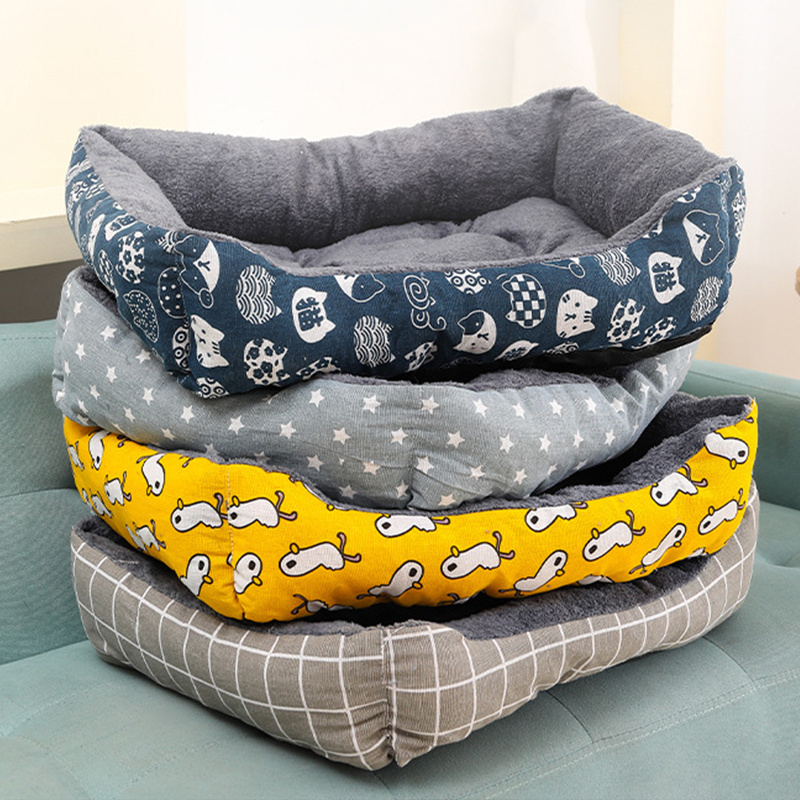 Big sales promotion stocked 2 dollars pet products bed rectangle pet bed washable dog bed