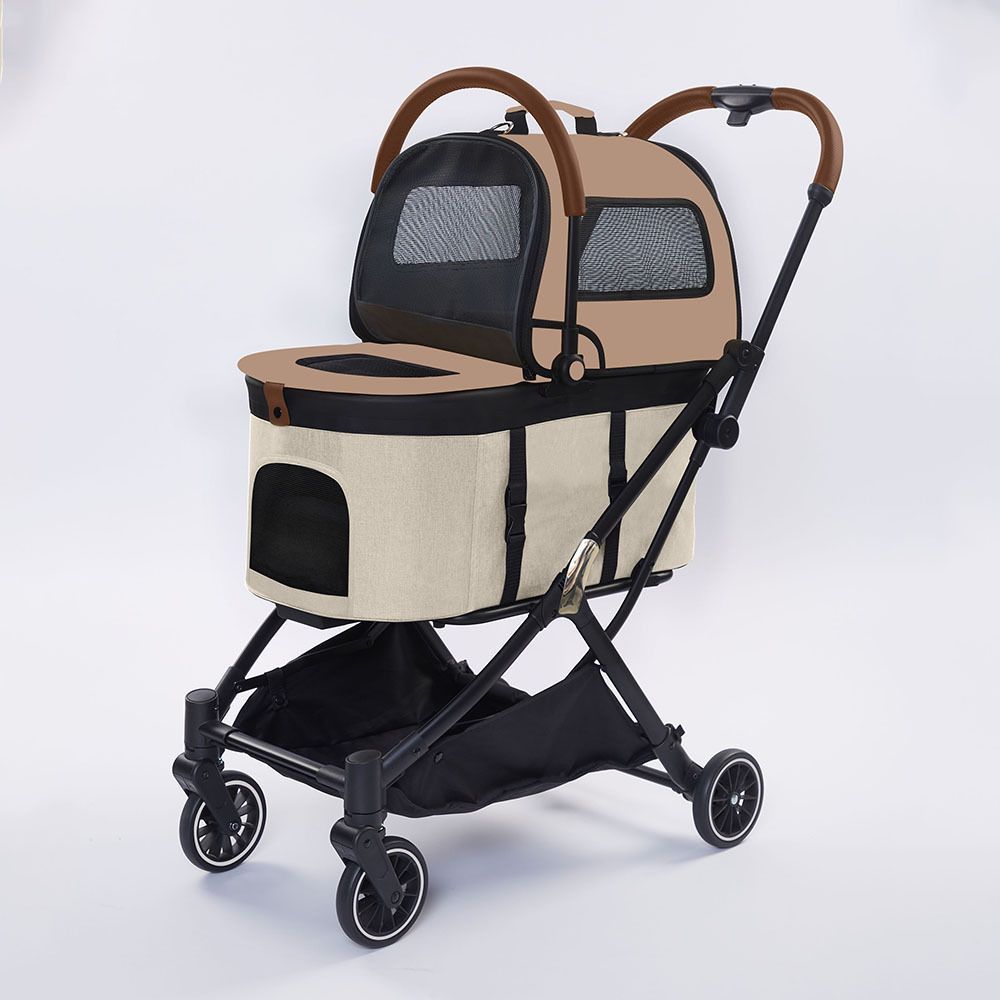 Luxury Collapsible Bag Dog Pulling Cart For Cats Dogs Wagon Folding Travel Carrier Trolley Pet Stroller